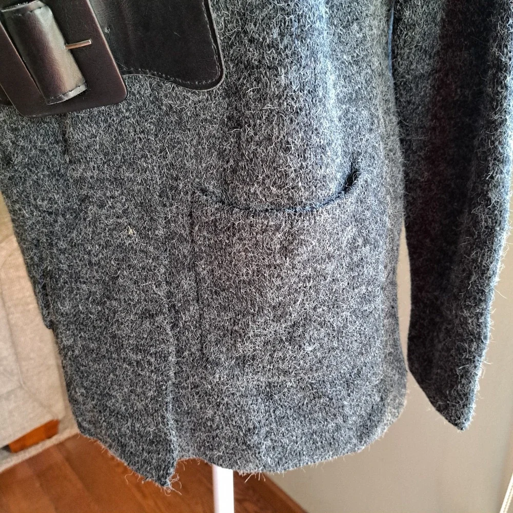 Ya Los Angeles Women's Grey Long Sleeve Cotton Blend Knit Cardigan Sweater L-XL